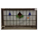 ANTIQUE IRISH STAINED GLASS PANEL
