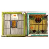 TWO ANTIQUE CONTINENTAL STAINED GLASS PANELS