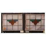TWO IRISH STAINED GLASS PANELS