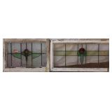 TWO ANTIQUE CONTINENTAL STAINED GLASS PANELS
