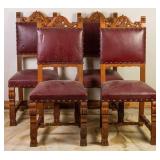 SET OF 4 FRENCH GOTHIC OAK CHAIRS