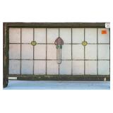 FRENCH ART NOUVEAU STAINED GLASS PANEL