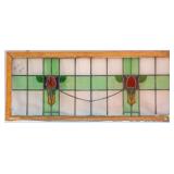 FRENCH ART NOUVEAU STAINED GLASS PANEL