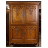 FRENCH CARVED OAK ARMOIRE