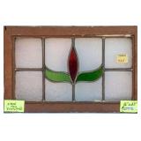 FRENCH ART NOUVEAU STAINED GLASS PANEL