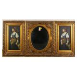 20TH C. OVERMANTEL BEVELED MIRROR