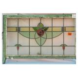 FRENCH ART NOUVEAU STAINED GLASS PANEL