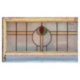 FRENCH ART NOUVEAU STAINED GLASS PANEL