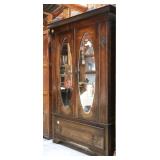 FRENCH OAK MIRRORED ARMOIRE