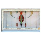 CONTINENTAL STAINED GLASS PANEL