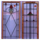 TWO ANTIQUE STAINED GLASS WINDOWS