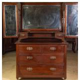 ENGLISH MAHOGANY TRIPLE MIRROR DRESSER