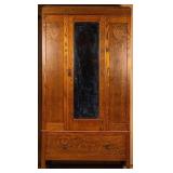 ENGLISH OAK MIRRORED WARDROBE