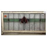 FRENCH ART NOUVEAU STAINED GLASS PANEL