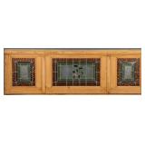 ENGLISH TRIPLE STAINED GLASS ARCITECTURAL PANEL