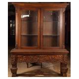 FRENCH OAK RENAISSANCE STYLE VITRINE CABINET