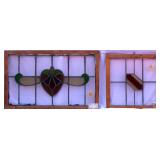 TWO ANTIQUE STAINED GLASS WINDOWS