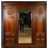 ENGLISH MAHOGANY TRIPLE DOOR ARMOIRE