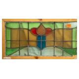 ANTIQUE CONTINENTAL STAINED GLASS PANEL
