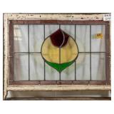 FRENCH ART NOUVEAU STAINED GLASS PANEL