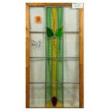 FRENCH ART NOUVEAU STAINED GLASS PANEL