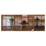 THREE ANTIQUE CONTINENTAL STAINED GLASS PANELS