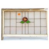 FRENCH ART NOUVEAU STAINED GLASS PANEL