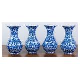 4 BLUE & WHITE CHINESE PORCELAIN VASES