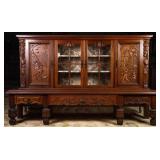 FRENCH RENAISSANCE STYLE OAK VINTRINE BOOKCASE