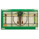 FRENCH ART NOUVEAU STAINED GLASS PANEL