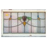FRENCH ART NOUVEAU STAINED GLASS PANEL