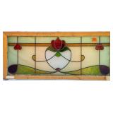 FRENCH ART NOUVEAU STAINED GLASS PANEL