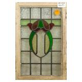FRENCH ART NOUVEAU STAINED GLASS PANEL