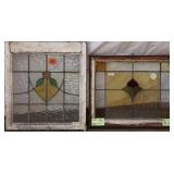 TWO ANTIQUE CONTINENTAL STAINED GLASS PANELS
