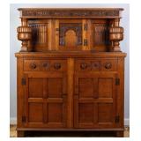 IRISH JACOBEAN STYLE OAK COURT CUPBOARD