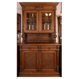 19TH C. FRENCH OAK VITRINE BUFFET