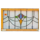 FRENCH ART NOUVEAU STAINED GLASS PANEL