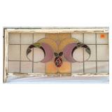 FRENCH ART NOUVEAU STAINED GLASS PANEL
