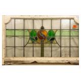 FRENCH ART NOUVEAU STAINED GLASS PANEL