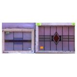 TWO ANTIQUE STAINED GLASS WINDOWS