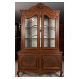 FRENCH LOUIS XV CARVED OAK VITRINE