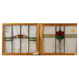 TWO CONTINENTAL STAINED GLASS PANELS