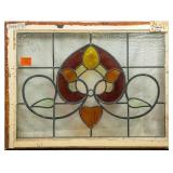FRENCH ART NOUVEAU STAINED GLASS PANEL