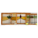THREE CONTINENTAL STAINED GLASS PANELS
