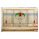 FRENCH ART NOUVEAU STAINED GLASS PANEL