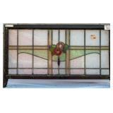 FRENCH ART NOUVEAU STAINED GLASS PANEL