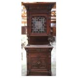 FRENCH RENAISSANCE REVIVAL STAINED GLASS BUFFET