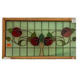 FRENCH ART NOUVEAU STAINED GLASS PANEL