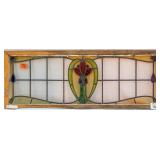 FRENCH ART NOUVEAU STAINED GLASS PANEL