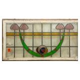 FRENCH ART NOUVEAU STAINED GLASS PANEL
